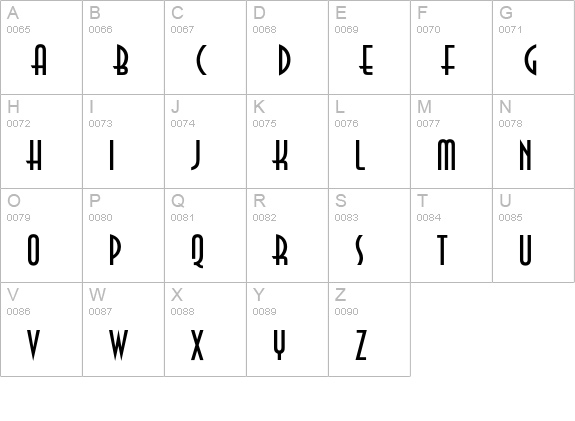 OPTIAsian uppercase A-Z preview