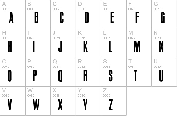 OPTIAuroraCondensed uppercase A-Z preview