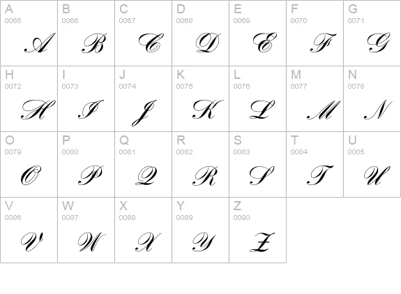 OPTIBank-Script uppercase A-Z preview