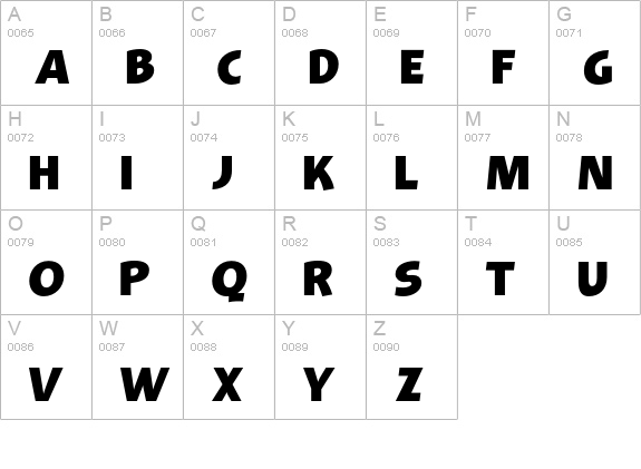 OPTIBevis-Bold uppercase A-Z preview