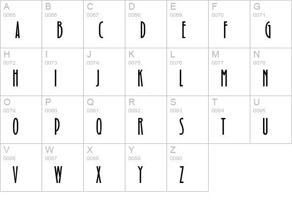 OPTIBinnerGothic uppercase A-Z preview