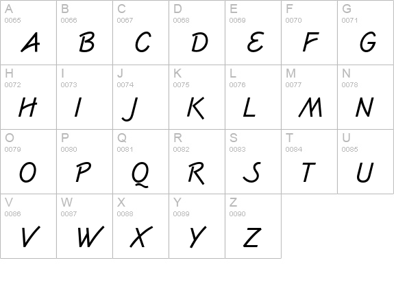 OPTIBlizzard-Casual uppercase A-Z preview
