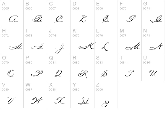 OPTICarmella-HandScript uppercase A-Z preview