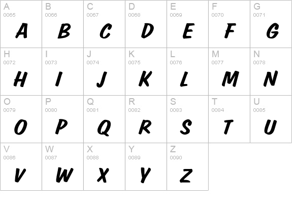 OPTICarolina-Brush uppercase A-Z preview