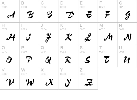 OPTIChampion-Script uppercase A-Z preview