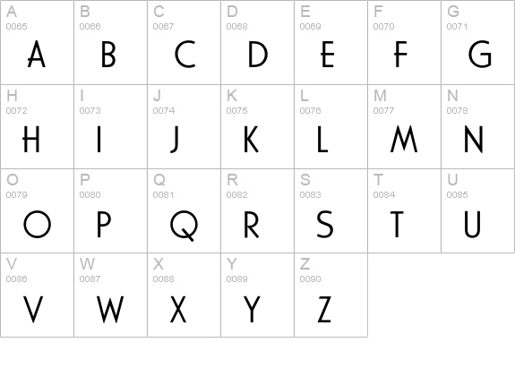 OPTICivet-Light uppercase A-Z preview