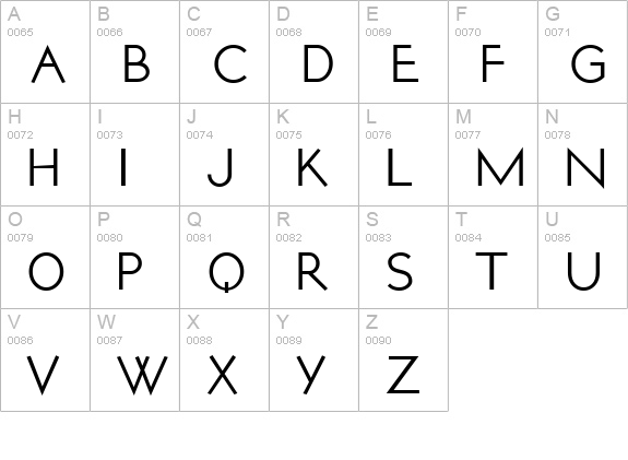Opticon One1 uppercase A-Z preview