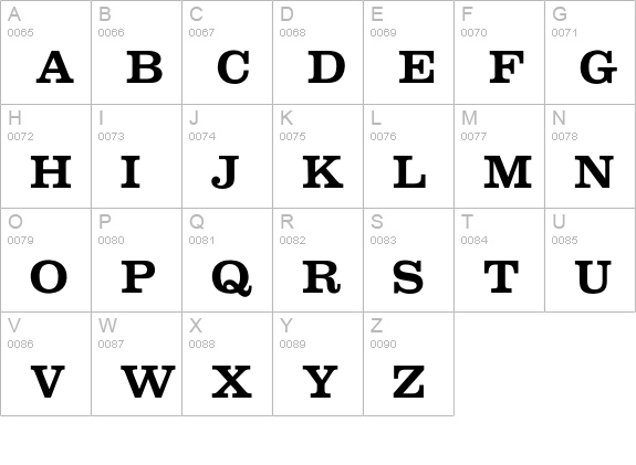OPTICraw-Clarendon uppercase A-Z preview