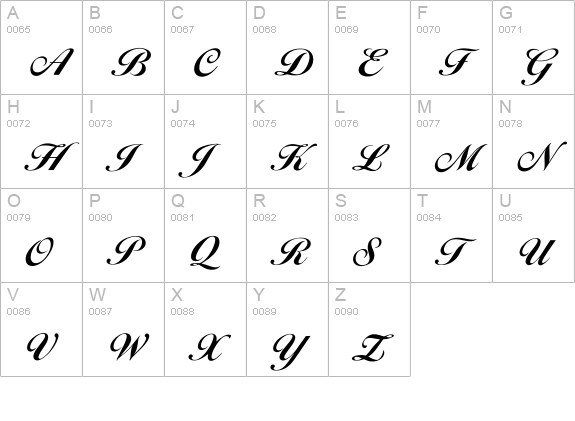 OPTIDiannaScript-BoldAgen uppercase A-Z preview