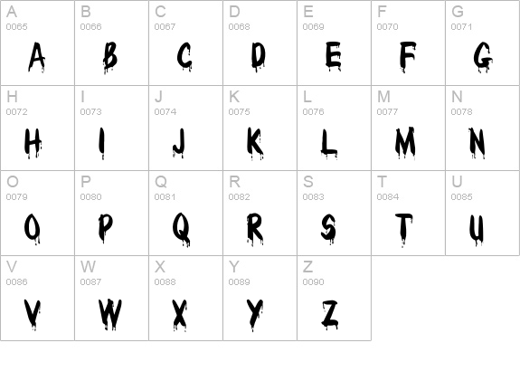 OPTIDracula uppercase A-Z preview