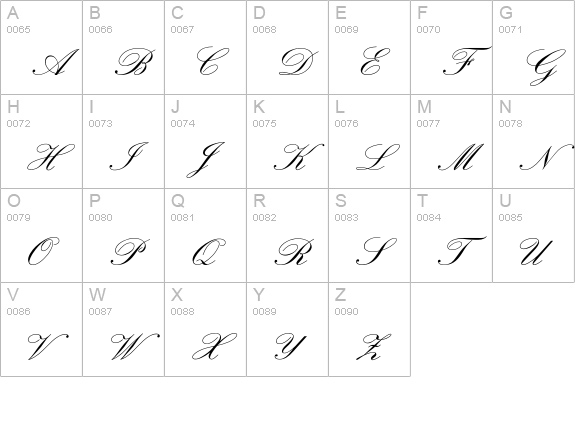 OPTIExcelsiorScript-SemiBd uppercase A-Z preview