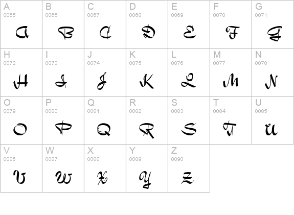 OPTIHolly-Script uppercase A-Z preview