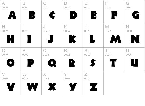 OPTINeuland-Black uppercase A-Z preview