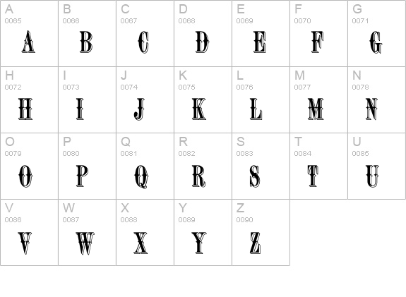 OPTINewBillC uppercase A-Z preview