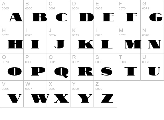 OPTINubianFoundry uppercase A-Z preview