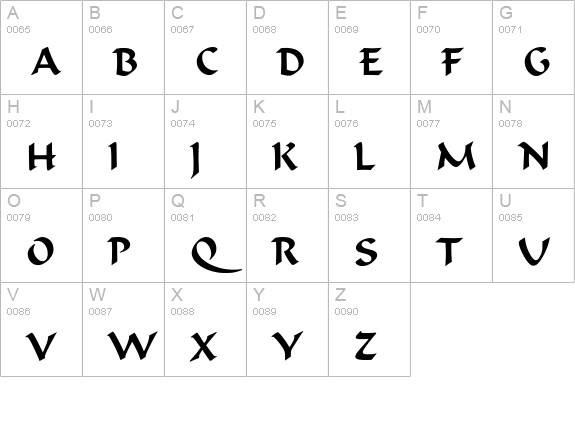 OPTIOndineFive uppercase A-Z preview