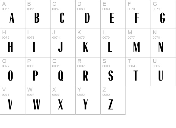 OPTIRadiantBold-Condensed uppercase A-Z preview