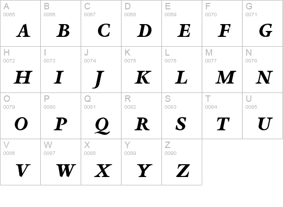 OPTISapir uppercase A-Z preview