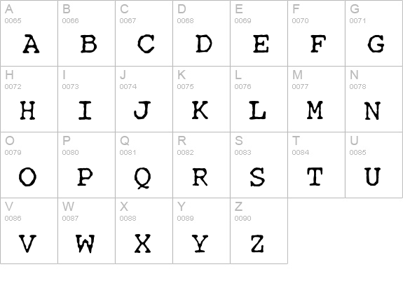 OPTITypewriter-Special uppercase A-Z preview
