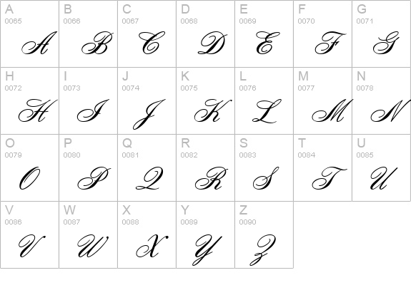OpulenceJF uppercase A-Z preview