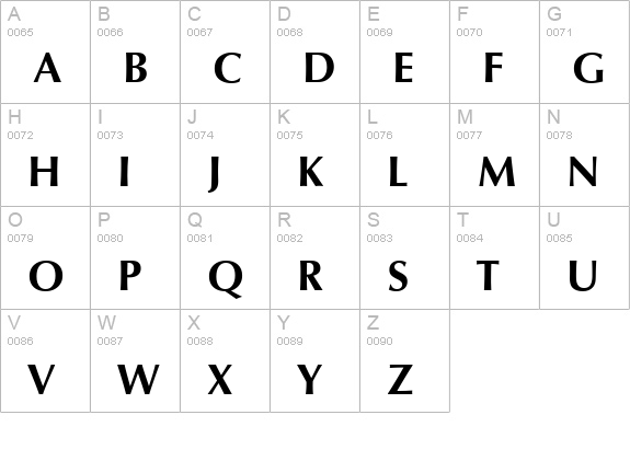 Opus-Bold uppercase A-Z preview