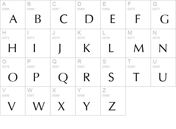 Opus-Regular uppercase A-Z preview
