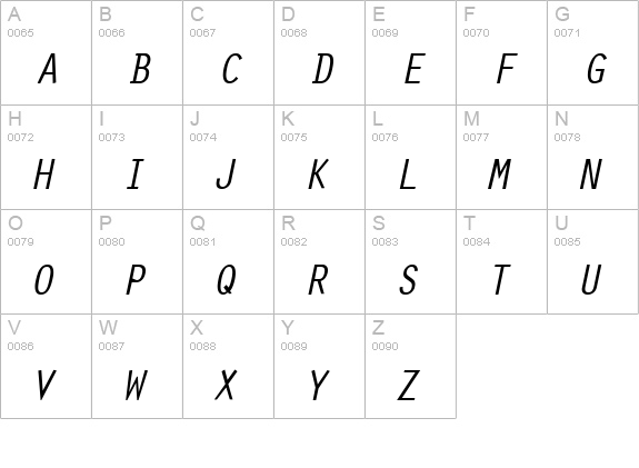 Oracle Italic uppercase A-Z preview