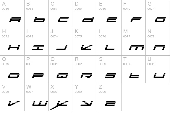 Oramac Laser Italic uppercase A-Z preview
