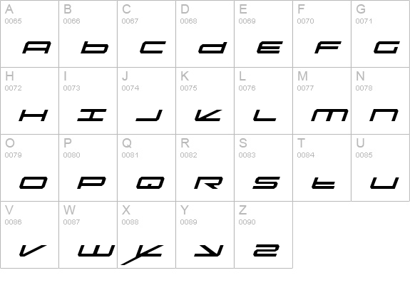 Oramac Light Italic uppercase A-Z preview