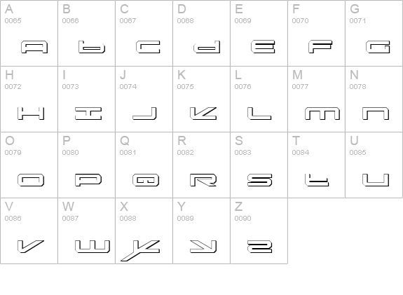 Oramac Shadow uppercase A-Z preview