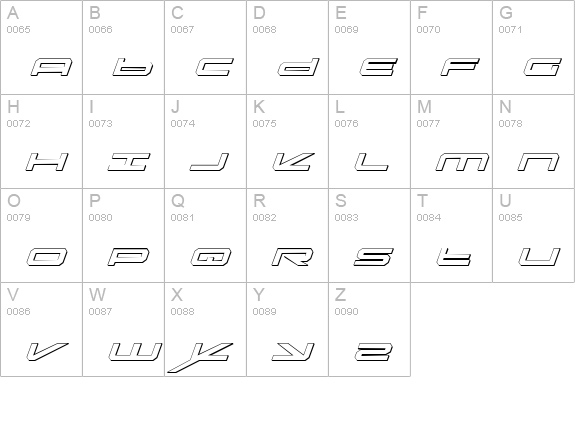 Oramac Shadow Italic uppercase A-Z preview
