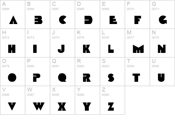 Orange Clock uppercase A-Z preview
