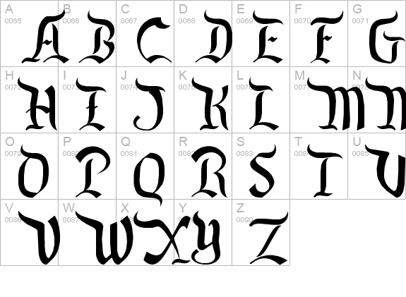 Orange Grove uppercase A-Z preview