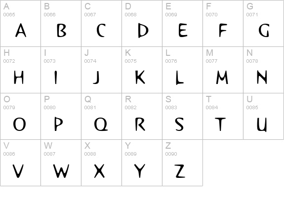 Orange LT uppercase A-Z preview