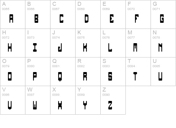 Orbicular (BRK) uppercase A-Z preview
