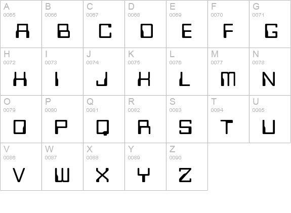 Orbit-B uppercase A-Z preview