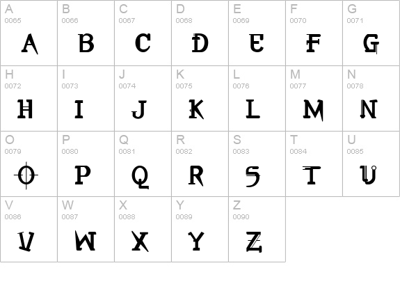 Orbital uppercase A-Z preview