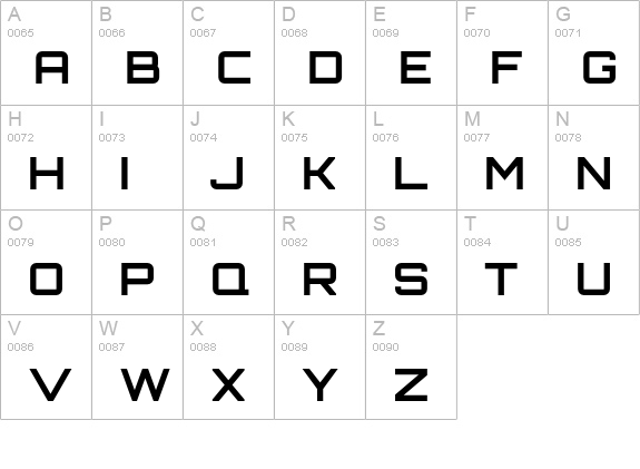 Orbitron Bold uppercase A-Z preview