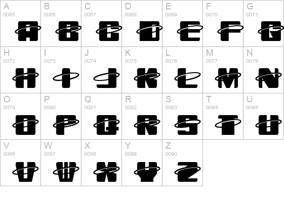 Orbitronio uppercase A-Z preview
