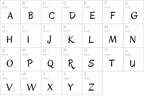 Oregano uppercase A-Z preview