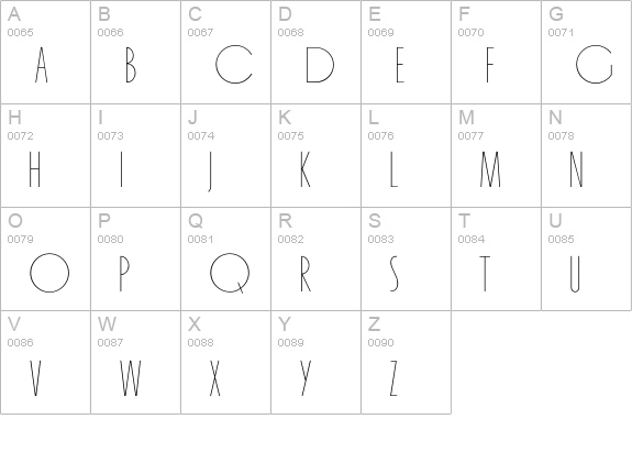 OrgandaLite uppercase A-Z preview