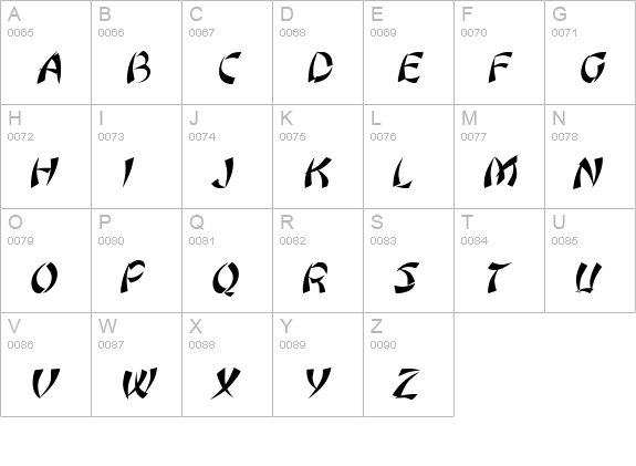 Orient 1 Italic uppercase A-Z preview