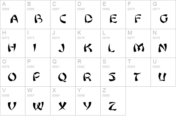 Orient 1Extended Normal uppercase A-Z preview