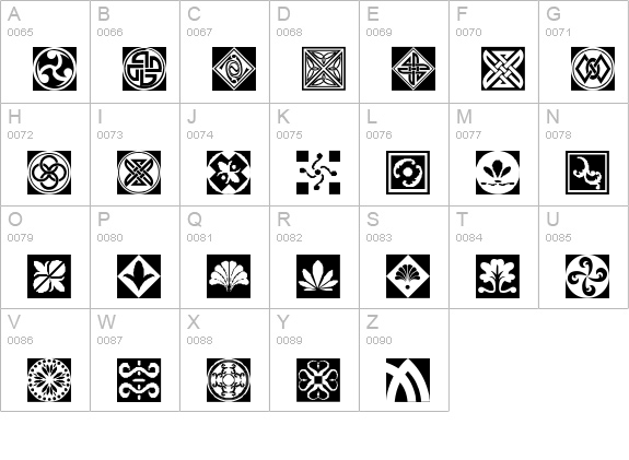 Orient Patterns uppercase A-Z preview