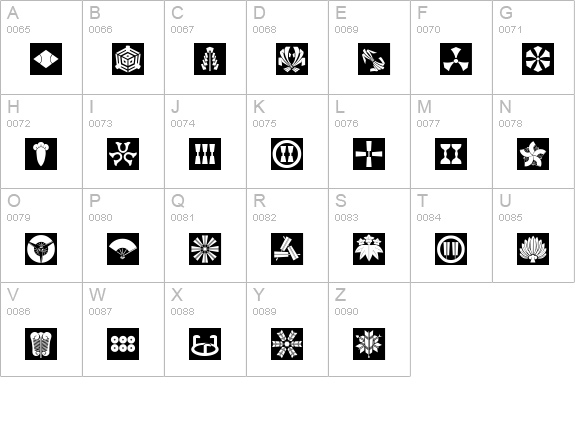 Oriental Icons II uppercase A-Z preview