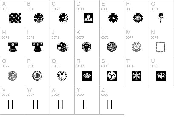 OrientalDesign uppercase A-Z preview