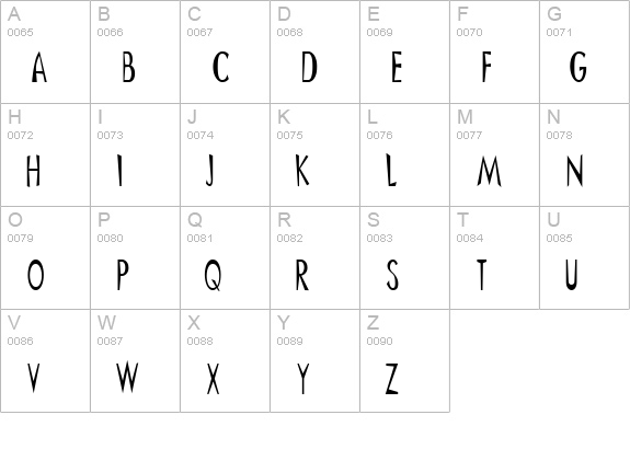 Oriently uppercase A-Z preview