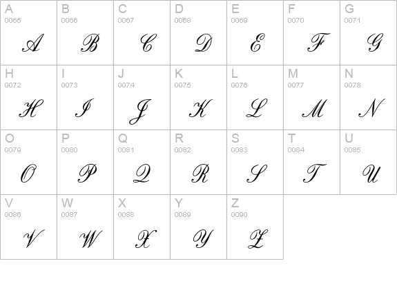Original Script Std uppercase A-Z preview