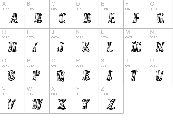 Orinoco uppercase A-Z preview
