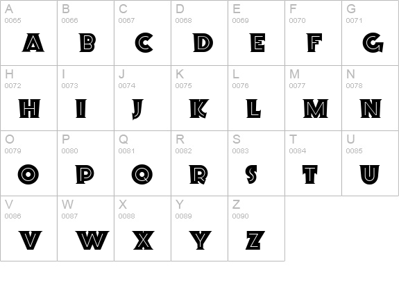 Orion Radio NF uppercase A-Z preview
